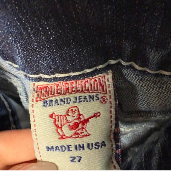 True Religion Joey Bootcut Jeans Size 27 Distressed Flap Pockets USA Made - Picture 6 of 7
